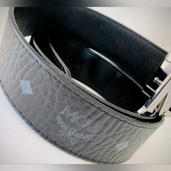 Black MCM Belt Silver Buckle ONE SIZE Brand New Comes With Box And Dust Bag - Picture 4 of 9